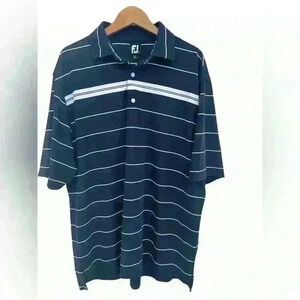 FootJoyMen’s Blue & White Striped Golf Polo Size XL